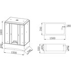 Душевая кабина Taliente TA-15070G, 150×70×215 см, высокий поддон 55 см, тонированное стекло - Фото 4