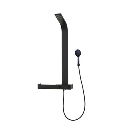 Душевая система Taliente ТА-G-TS1301B, тропический душ, лейка 2 режима, полочка, черный