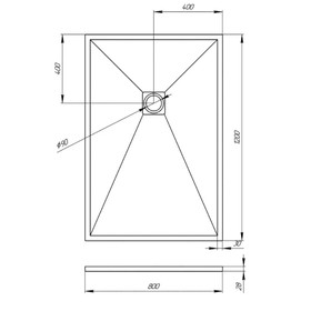 

Поддон душевой Veconi Tezeo TZW21B-108-R1, 1000х800х30 мм, прямоугольный, черный