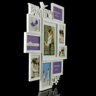 Фоторамка на 9 фото 9х13, 10х15, 13х18, 20х25 см "Птички на ветке - Family" белая 54х59 см - Фото 4