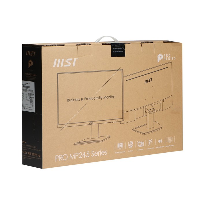 Монитор MSI PRO MP243, 23.8", IPS, 1920x1080, 75Гц, 4 мс, HDMI, чёрный - фото 51310698