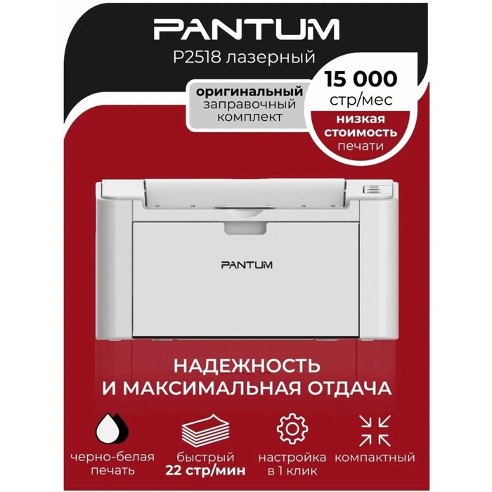 Принтер лазерный Pantum P2518, ч/б , А4, - фото 1884191655