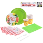 Набор бумажной посуды "Весёлый корпоратив" на 6 персон - Фото 1