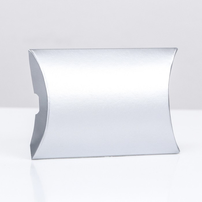 Коробка складная, подушка, серебряная, 11×8×2 см - Фото 1