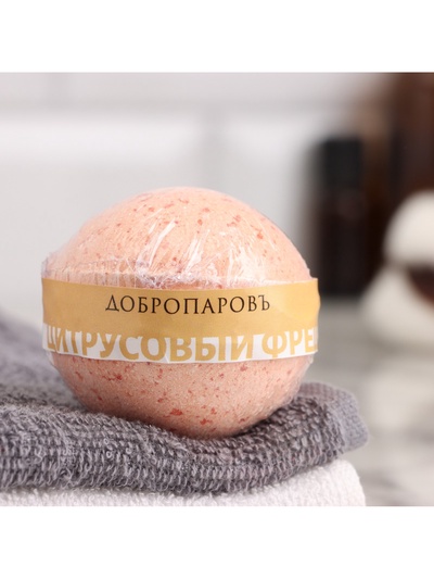 Бомбочка для ванн Добропаровъ с морской солью «цитрусовый ФРЕШ» 110 г