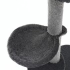 Когтеточка "Пижон" с гамаком, игрушкой и полочкой, 64 х 34 х 104 см, (мех, джут) серая - фото 9753245