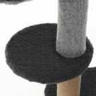 Когтеточка "Пижон" с гамаком, игрушкой и полочкой, 64 х 34 х 104 см, (мех, джут) серая - фото 9753246