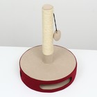 Когтеточка-столбик на подставке, основание - игрушка с шариком, 34 х 46 см, бордо - фото 9600971