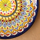 Тарелка Риштанская Керамика «Цветы», d=26 см, керамика, синяя, жёлтая - Фото 3