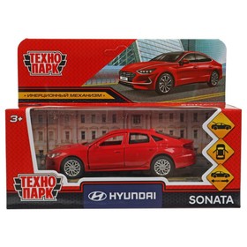 Машина металлическая Hyundai Sonata, инерционная, 12 см, открываются двери и багажник, цвет красный