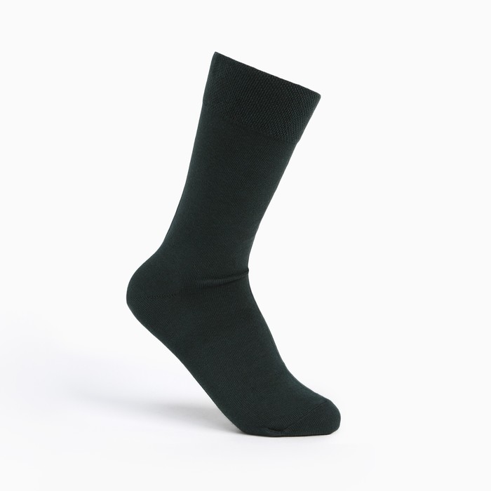Носки мужские, цвет тёмно-зелёный, размер 25 - Фото 1