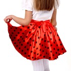 Карнавальная юбка для вечеринки красная в чёрный горох, повязка, рост 110-116 см - Фото 2
