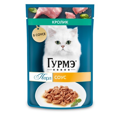 Влажный корм GOURMET для кошек, кролик, соус, 75 г