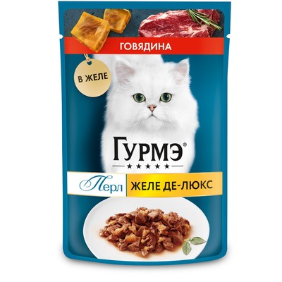 Влажный корм Gourme Perle для кошек, говядина, в желе, 75 г