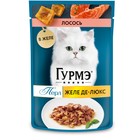 Влажный корм GOURMET PERLE для кошек, лосось, в желе, 75 г - Фото 1