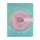 Дневник иск кожа 1-11кл 48л DONUT, магн хлястик, ляссе, 10-158/46 - фото 10520848