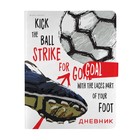 Дневник иск кожа 1-11кл 48л Футбол. STRIKE FOR GOAL, магн хлястик, ляссе, 10-158/44 9492626 - фото 10520859