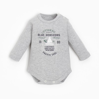 Боди детское, цвет серый, рост 62 см