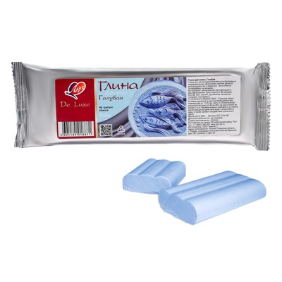 Глина для лепки «Луч. De Luxe», 250 г, не требует обжига, голубая