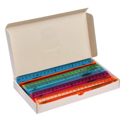 Линейка 20 см "Луна", прозрачная, тонированная, МИКС