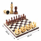 Шахматы обиходные, 29 х 29 х 4.3 см, темная доска, фигуры лак - фото 110325124