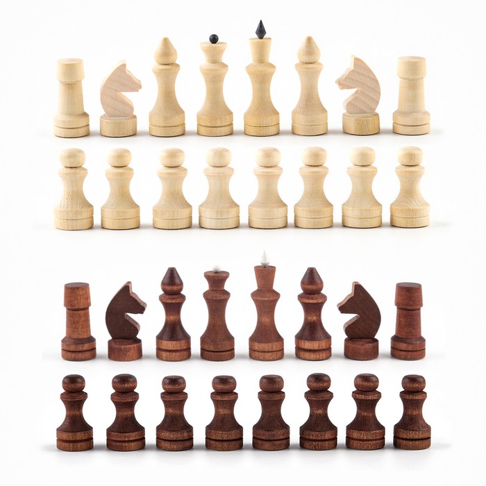 Шахматные фигуры обиходные, король h-7 см d-2.4 см, пешка h-4.4 см d-2.4 см - фото 1907728530