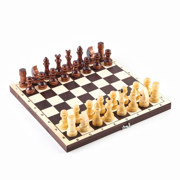 Шахматные фигуры обиходные, король h-7 см d-2.4 см, пешка h-4.4 см d-2.4 см, лак - фото 1907728534