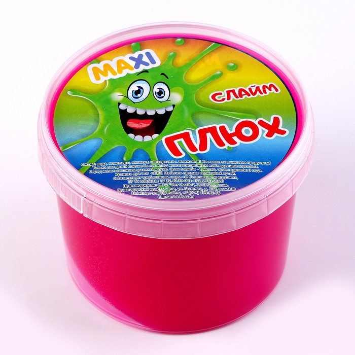 Слайм «Плюх» фуксия, контейнер, 500 г - Фото 1