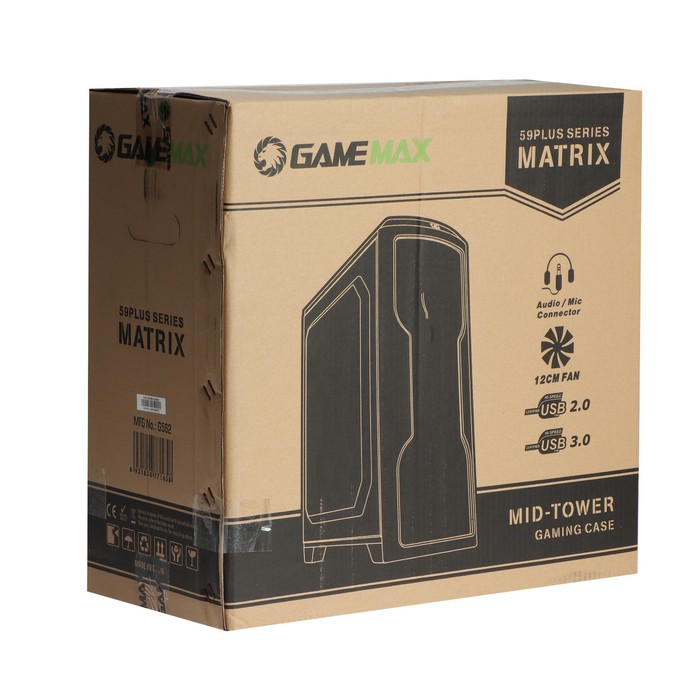 Корпус Gamemax G562 Matrix, без БП, ATX, USB3.0 + 2хUSB 2.0, подсветка, чёрный - фото 51310722