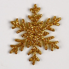 Новогодний набор для декора «Снежинки» 12 шт., цвет золото - фото 10059641