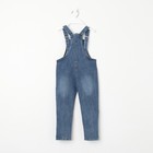 Полукомбинезон для девочек, цвет синий, рост 92см - фото 25324685