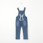 Полукомбинезон для девочек, цвет синий, рост 80 см - Фото 4