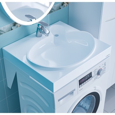 Раковина СанТа "Сатурн" 900126, над стиральной машиной, 600х550 мм, белый