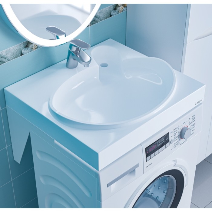 Раковина СанТа "Сатурн" 900126, над стиральной машиной, 600х550 мм, белый - Фото 1