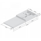 Раковина СанТа «Юпитер» 900124, над стиральной машиной, 1200х500 мм, левая, без кронштейнов 973896 - Фото 3