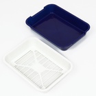 Туалет средний с сеткой 36×26×6.5 см, лоток синий/сетка белая - Фото 6