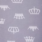 Постельное бельё BABY Короны серый 112х147 см,60х120 см на резинке, 40х60 см,бязь 125 гр/м,100% хлопок - фото 24588910