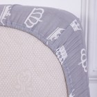 Постельное бельё BABY Короны серый 112х147 см,60х120 см на резинке, 40х60 см,бязь 125 гр/м,100% хлопок - фото 24588911