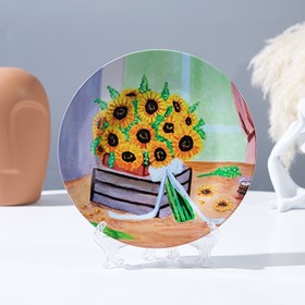 Тарелка декоративная «Утренний букет», настенная, D = 17,5 см