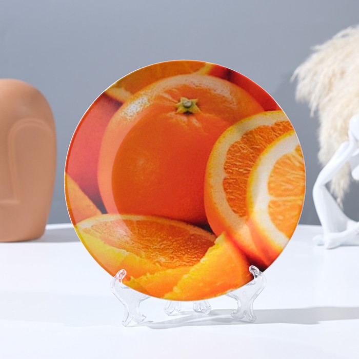 Тарелка декоративная «Сочный апельсин», настенная, D = 17,5 см - фото 1907729254