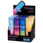 Клей-карандаш PVP 21 г BRAUBERG GRADE, в градиентном корпусе, ассорти - Фото 3