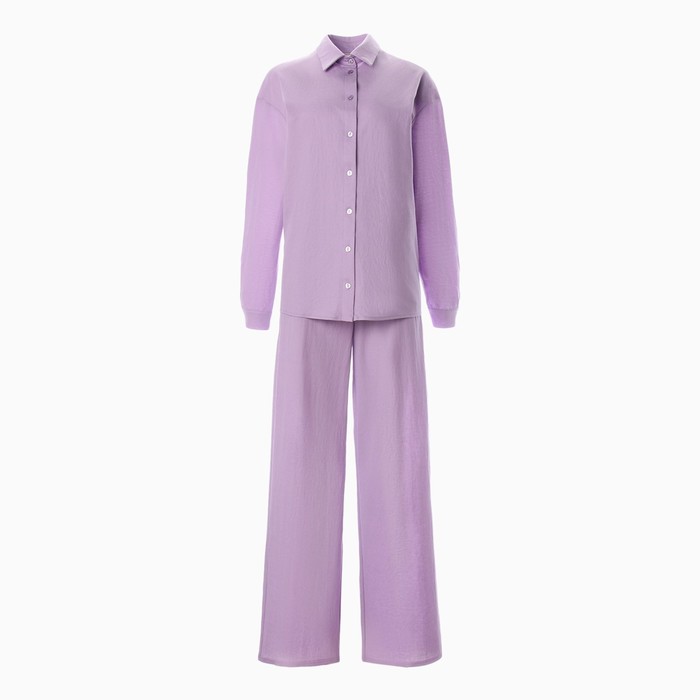 Комплект женский (сорочка, брюки) MINAKU цвет сиреневый, р-р 42 - фото 1909191398