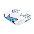 Плед Павлинка Акулы 100х150см, белый, аэрософт 190г/м, 100% полиэстер - Фото 3