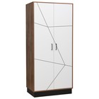 Шкаф 2-х дверный для одежды «Гамма» 54.03, 954×565×2075 мм, таксония / чёрный / ПВХ белый - Фото 1