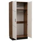 Шкаф 2-х дверный для одежды «Гамма» 54.03, 954×565×2075 мм, таксония / чёрный / ПВХ белый - Фото 2