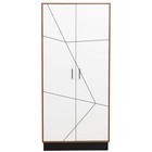 Шкаф 2-х дверный для одежды «Гамма» 54.03, 954×565×2075 мм, таксония / чёрный / ПВХ белый - Фото 3