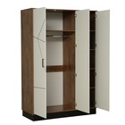 Шкаф 3-х дверный для одежды «Гамма» 54.12, 1414×565×2075 мм, таксония / чёрный / ПВХ белый - Фото 2