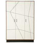 Шкаф 3-х дверный для одежды «Гамма» 54.12, 1414×565×2075 мм, таксония / чёрный / ПВХ белый - Фото 3