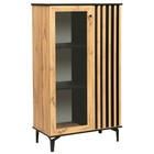 Шкаф комбинированный «Либерти» 51.03, стекло, опора металл, стекло, цвет дуб вотан/чёрный - Фото 1