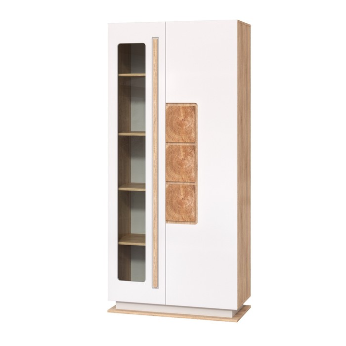Шкаф комбинированный «Дора» 30.02-02, 900×434×1964 мм, цвет дуб сонома / белый глянец